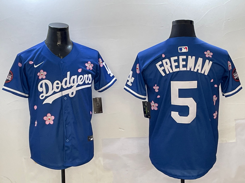 Men's Los Angeles Dodgers Freddie Freeman #5 Royal Alternate Team Jersey